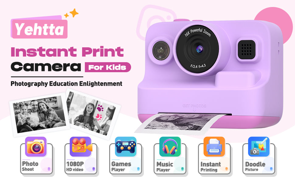 Yehtta Kids Camera Instant Print
Yehtta Instant Print Camera for Kids
Yehtta Digital Camera for Boys and Girls
Yehtta 1080P Kids Camera with Thermal Printing
Yehtta Photography Camera for Kids Ages 3-12
Yehtta Kids Camera with 3 Rolls Print Paper
Yehtta Birthday Gift for Kids Digital Camera
Yehtta Instant Print Camera for Christmas Gifts
Yehtta Kids Digital Camera with 32GB SD Card
Yehtta Fun and Educational Kids Photography Camera