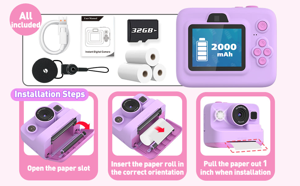 Yehtta Kids Camera Instant Print
Yehtta Instant Print Camera for Kids
Yehtta Digital Camera for Boys and Girls
Yehtta 1080P Kids Camera with Thermal Printing
Yehtta Photography Camera for Kids Ages 3-12
Yehtta Kids Camera with 3 Rolls Print Paper
Yehtta Birthday Gift for Kids Digital Camera
Yehtta Instant Print Camera for Christmas Gifts
Yehtta Kids Digital Camera with 32GB SD Card
Yehtta Fun and Educational Kids Photography Camera